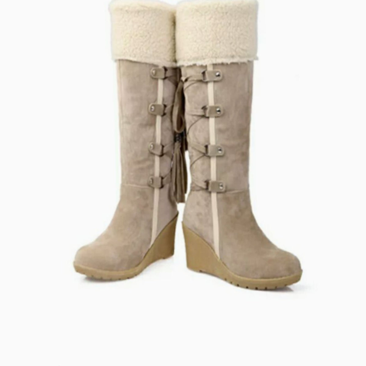 Women's Wedge-Heel Fur-Trim Winter Boots