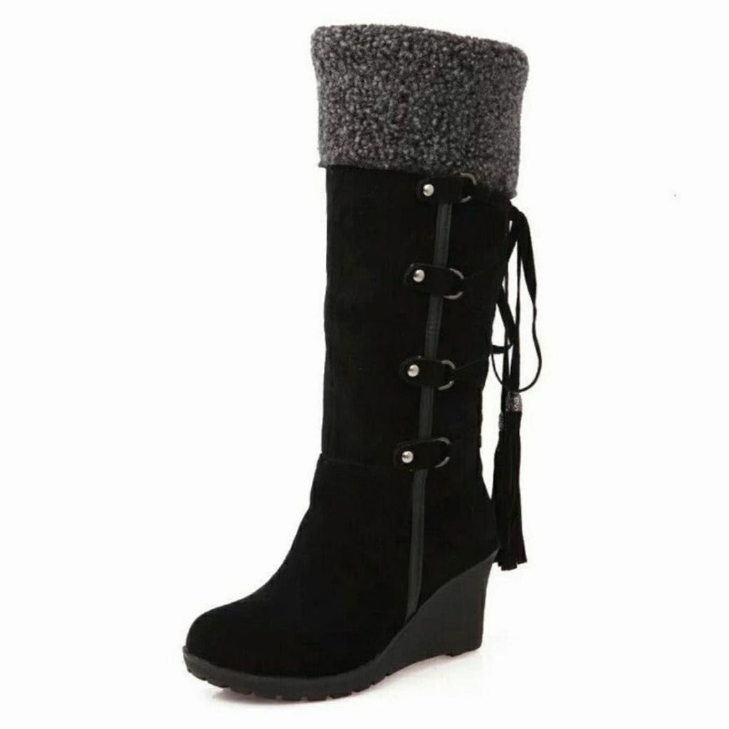 Women's Wedge-Heel Fur-Trim Winter Boots