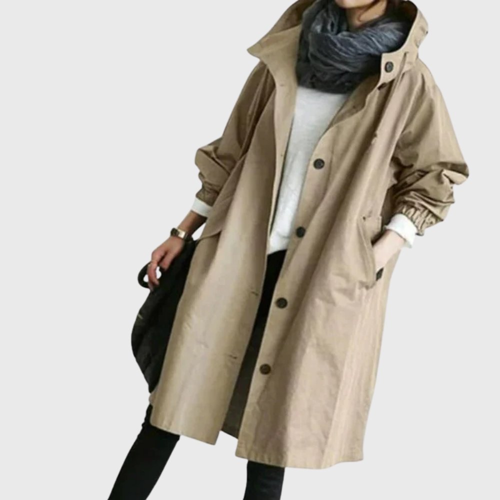 Women's Relaxed Longline Hooded Waterproof Trench
