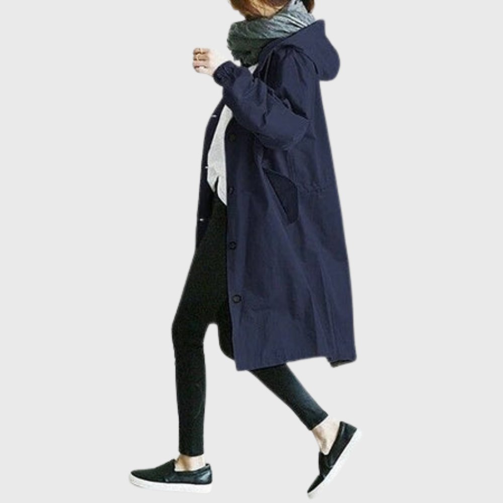 Women's Relaxed Longline Hooded Waterproof Trench