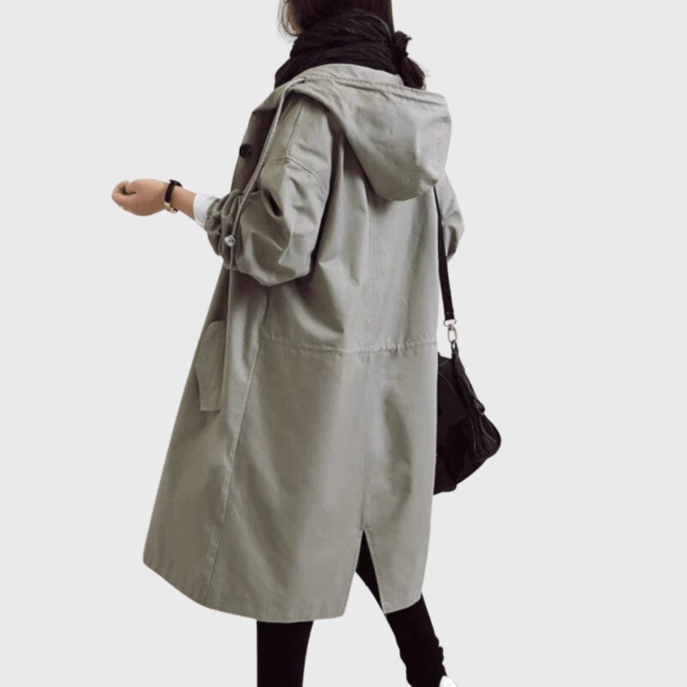 Women's Relaxed Longline Hooded Waterproof Trench