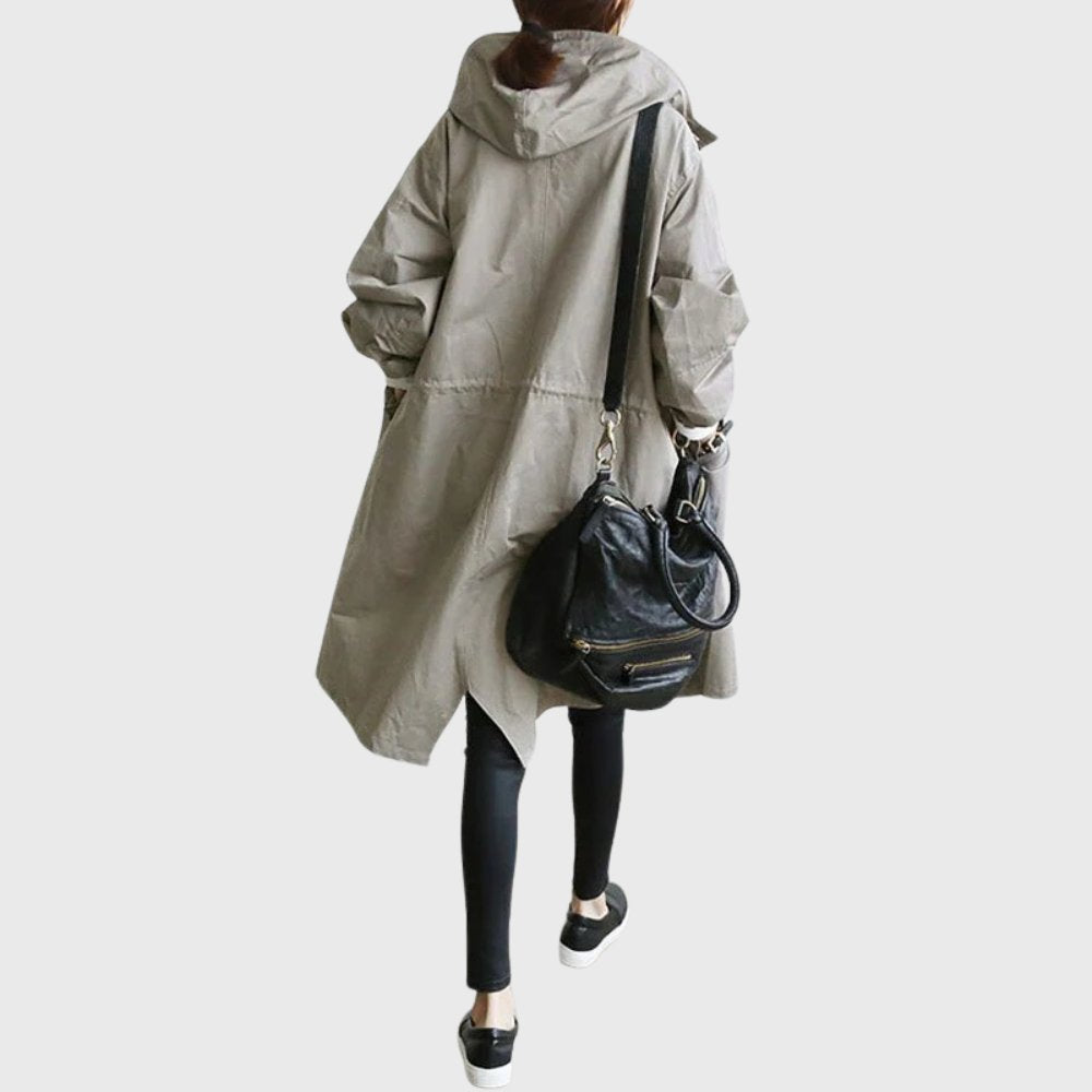 Women's Relaxed Longline Hooded Waterproof Trench