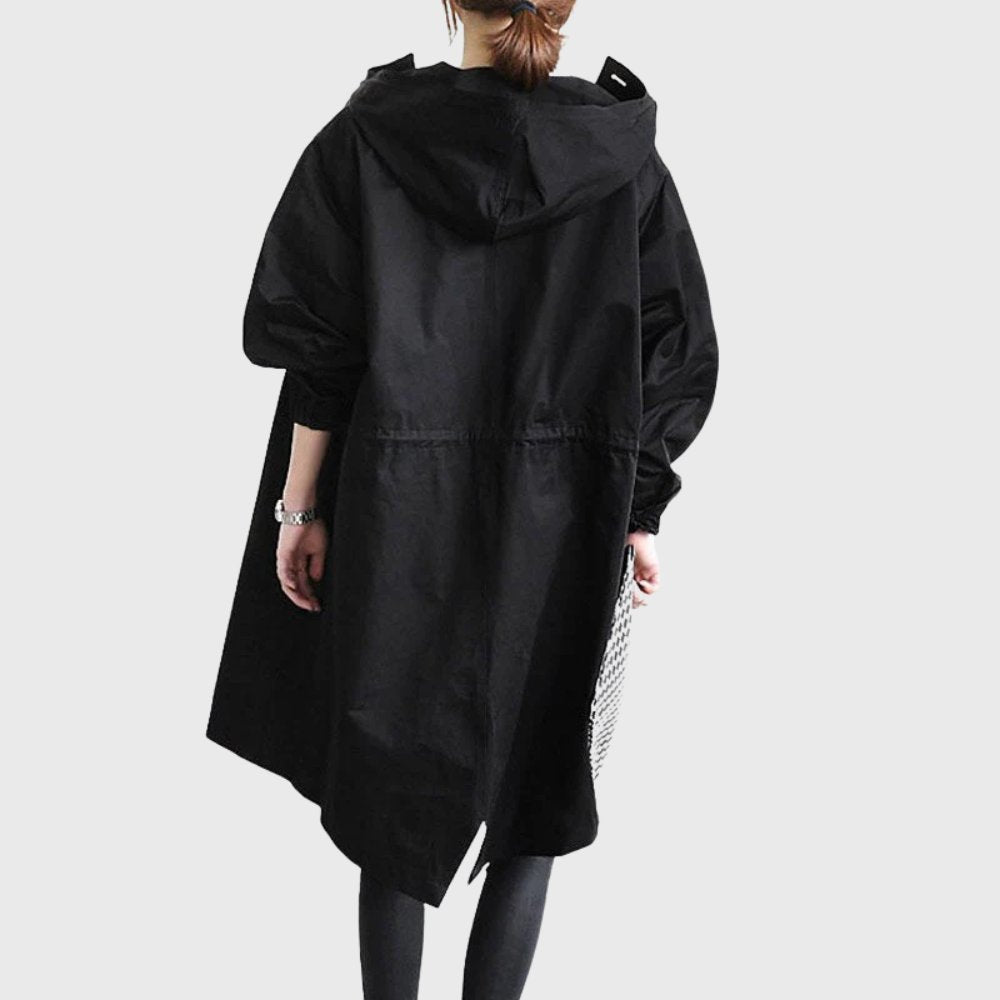 Women's Relaxed Longline Hooded Waterproof Trench