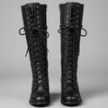 Women's Studded Lace-Up Knee-High Boots
