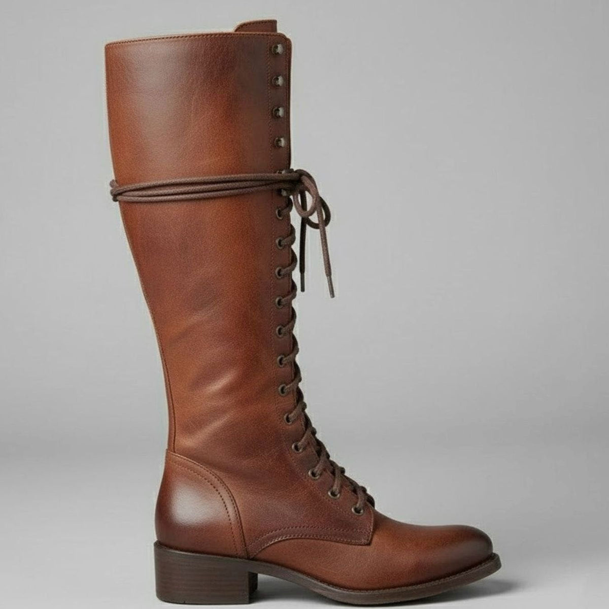 Women's Studded Lace-Up Knee-High Boots