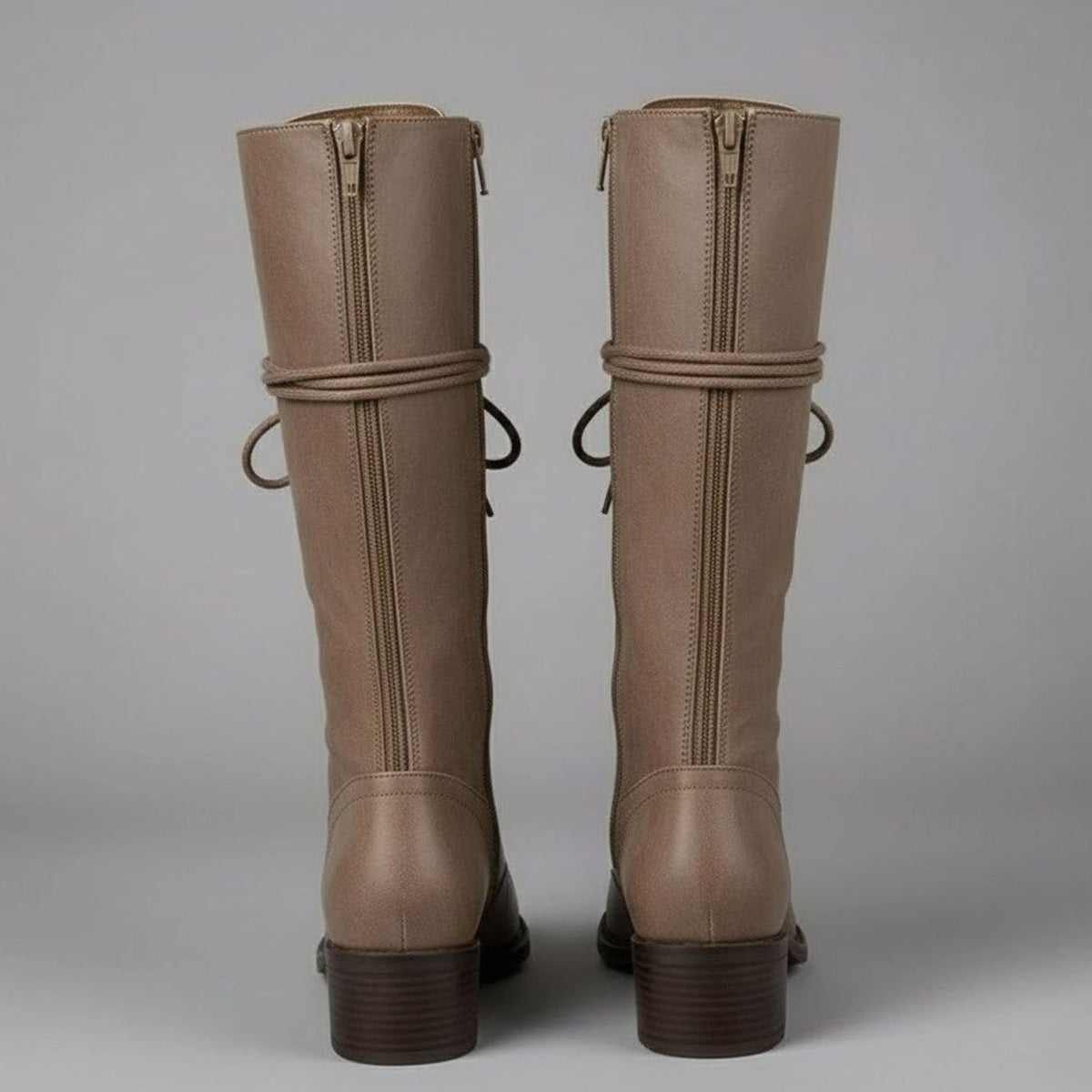 Women's Studded Lace-Up Knee-High Boots