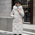 Women's Faux Fur Trim Longline Hooded Puffer Coat