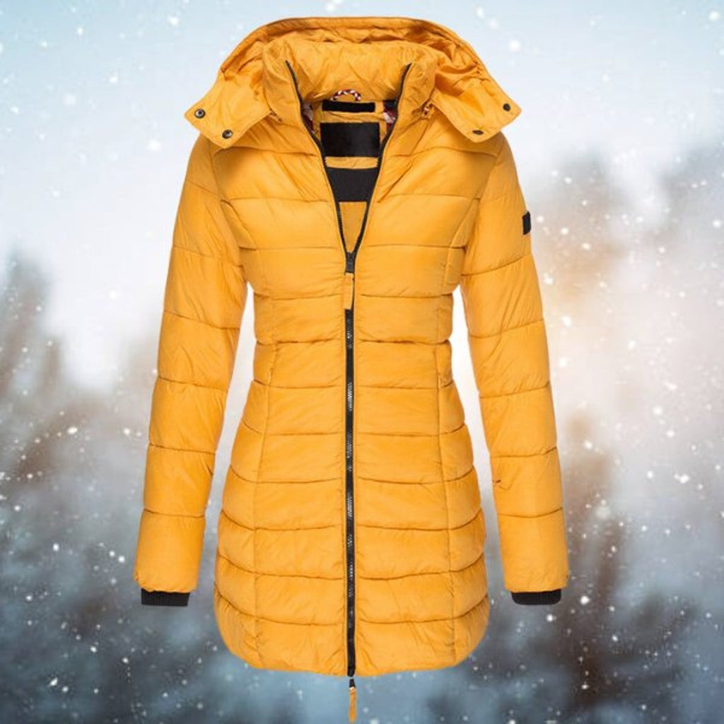 Women's Longline Zip-Up Hooded Padded Coat