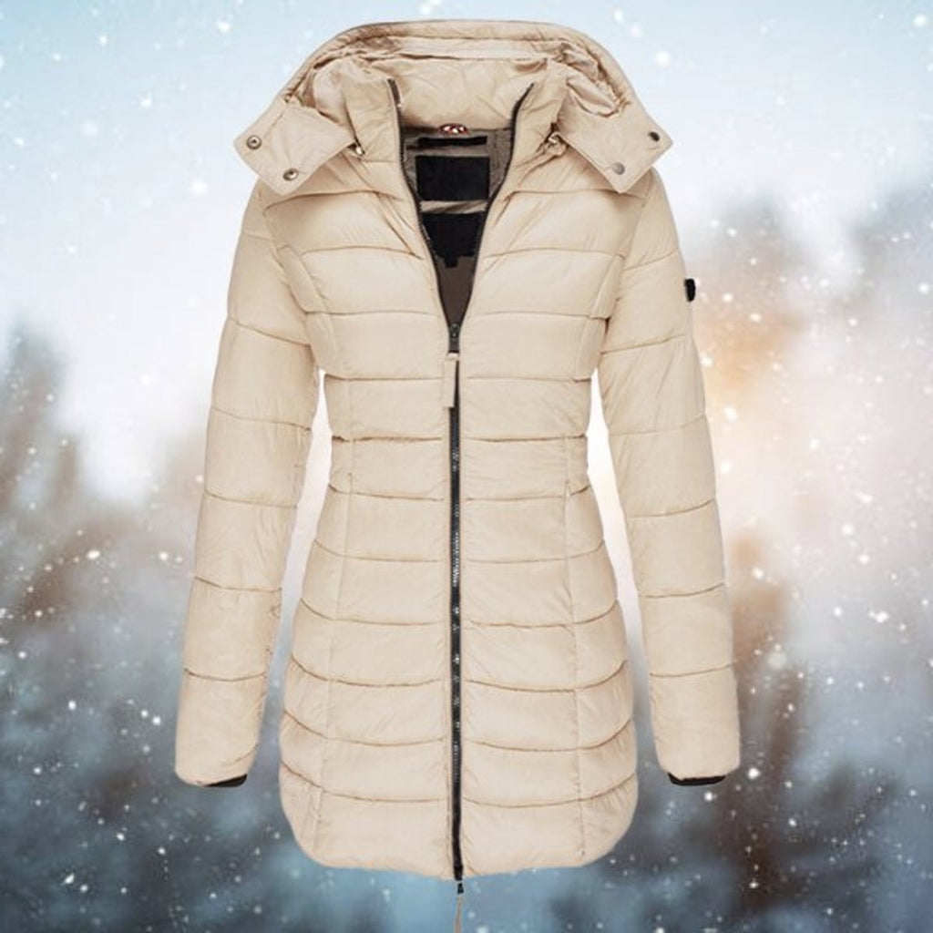 Women's Longline Zip-Up Hooded Padded Coat