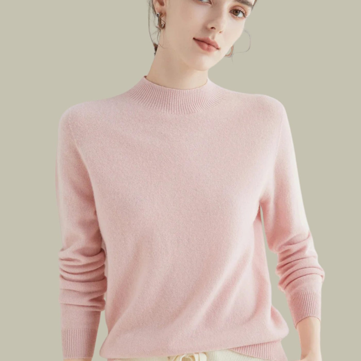 Women's Long-Sleeve Merino Mock Neck Pullover