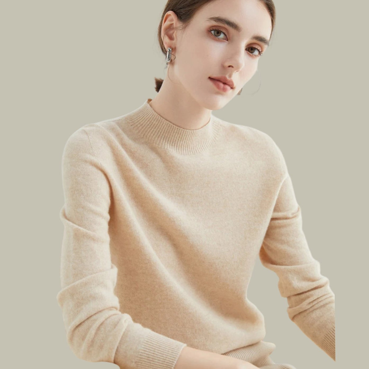Women's Long-Sleeve Merino Mock Neck Pullover