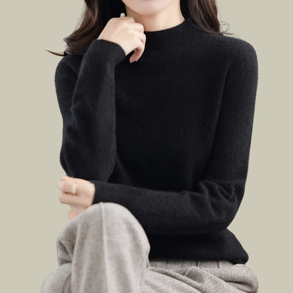 Women's Long-Sleeve Merino Mock Neck Pullover