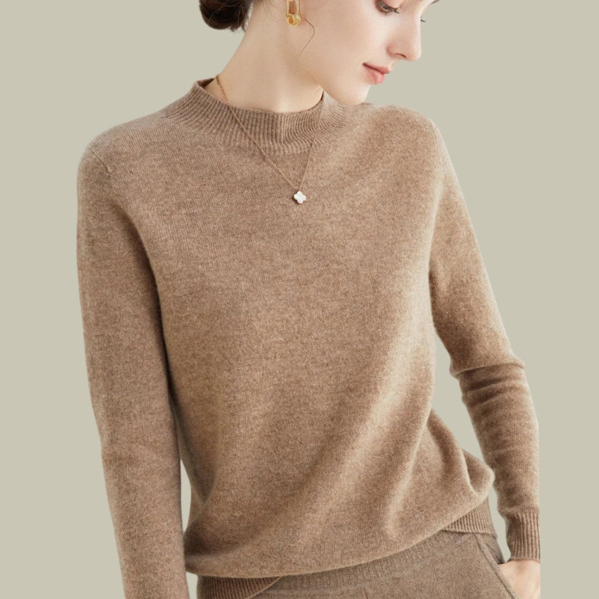 Women's Long-Sleeve Merino Mock Neck Pullover