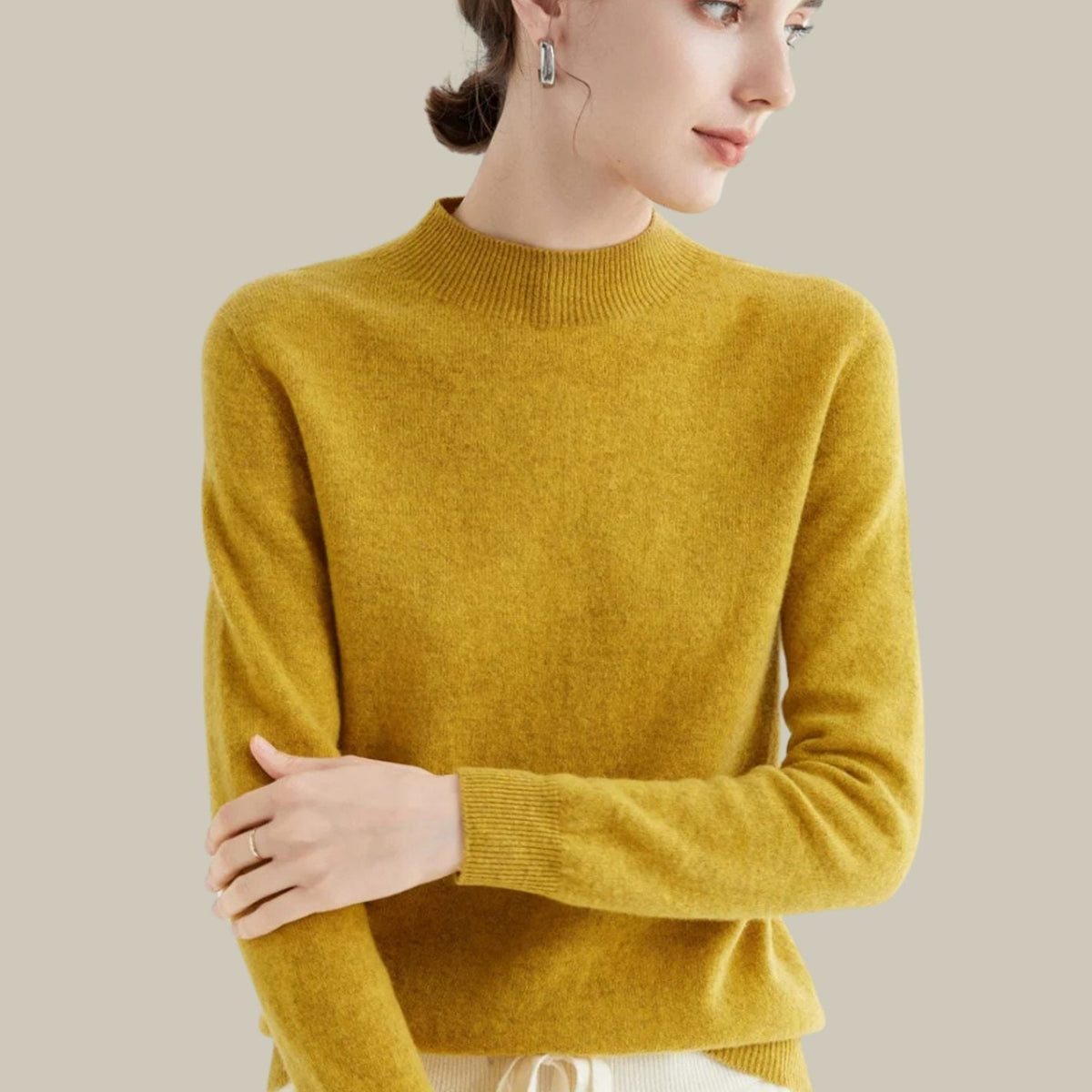 Women's Long-Sleeve Merino Mock Neck Pullover