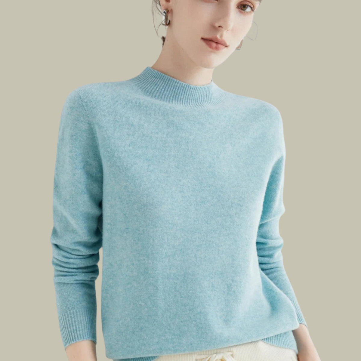 Women's Long-Sleeve Merino Mock Neck Pullover