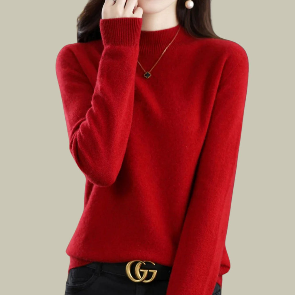 Women's Long-Sleeve Merino Mock Neck Pullover