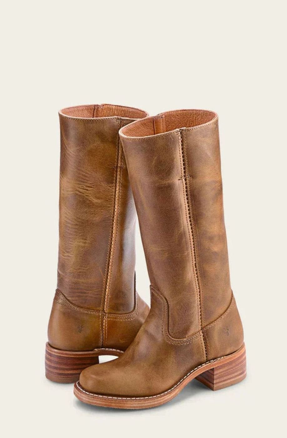 Women's Classic Western Stacked Heel Calf Boots