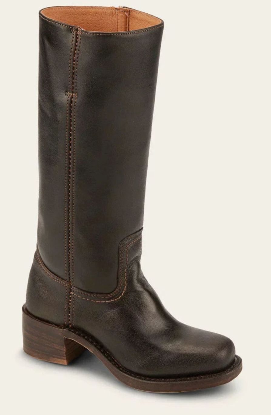 Women's Classic Western Stacked Heel Calf Boots