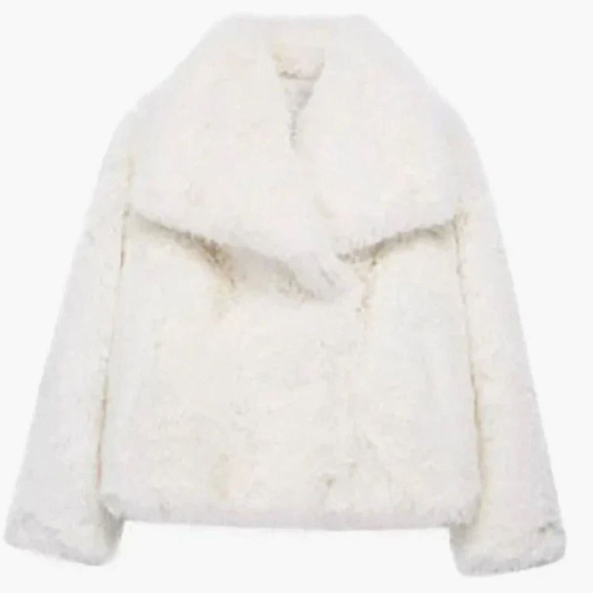 Women's Cropped Open-Front Faux Fur Jacket