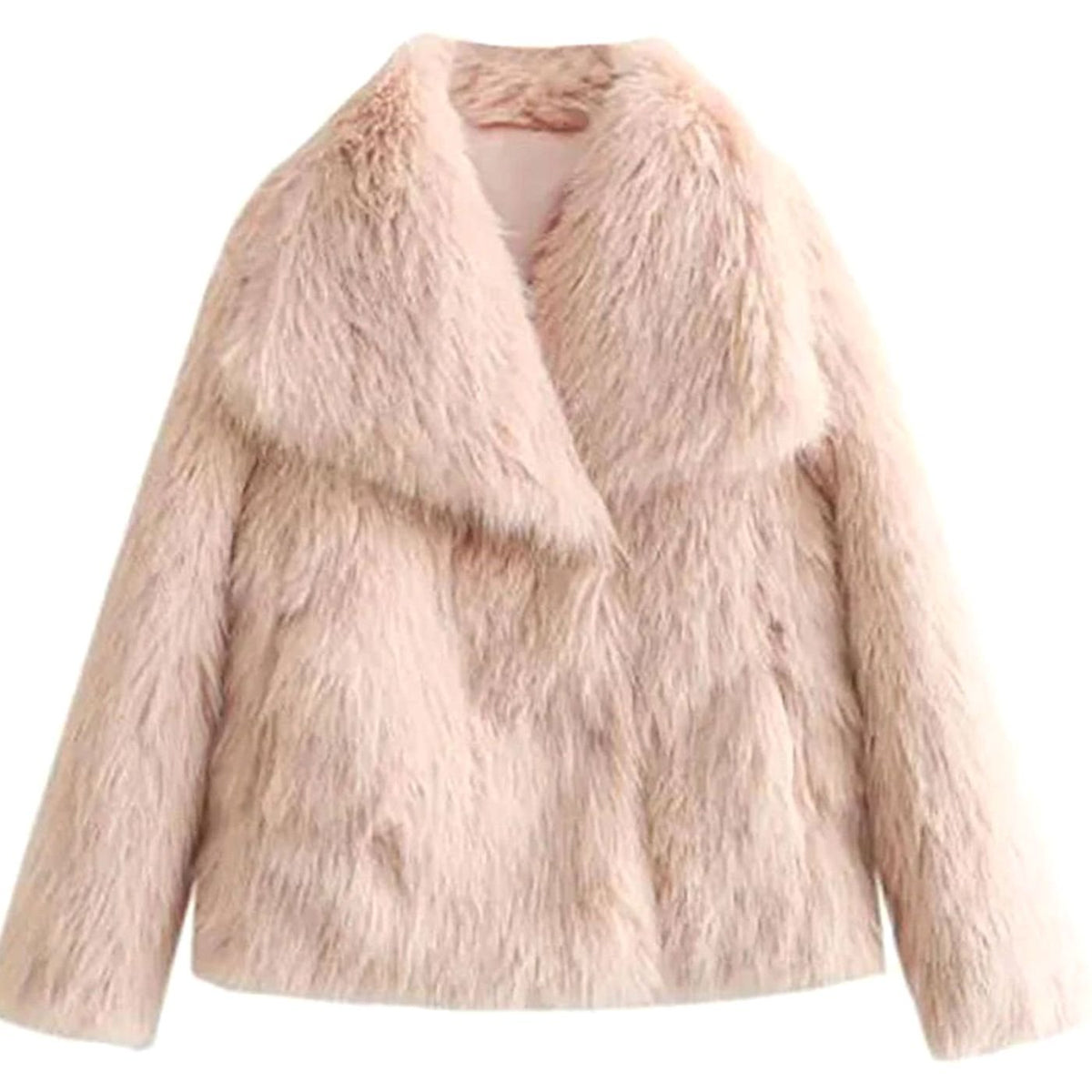 Women's Cropped Open-Front Faux Fur Jacket