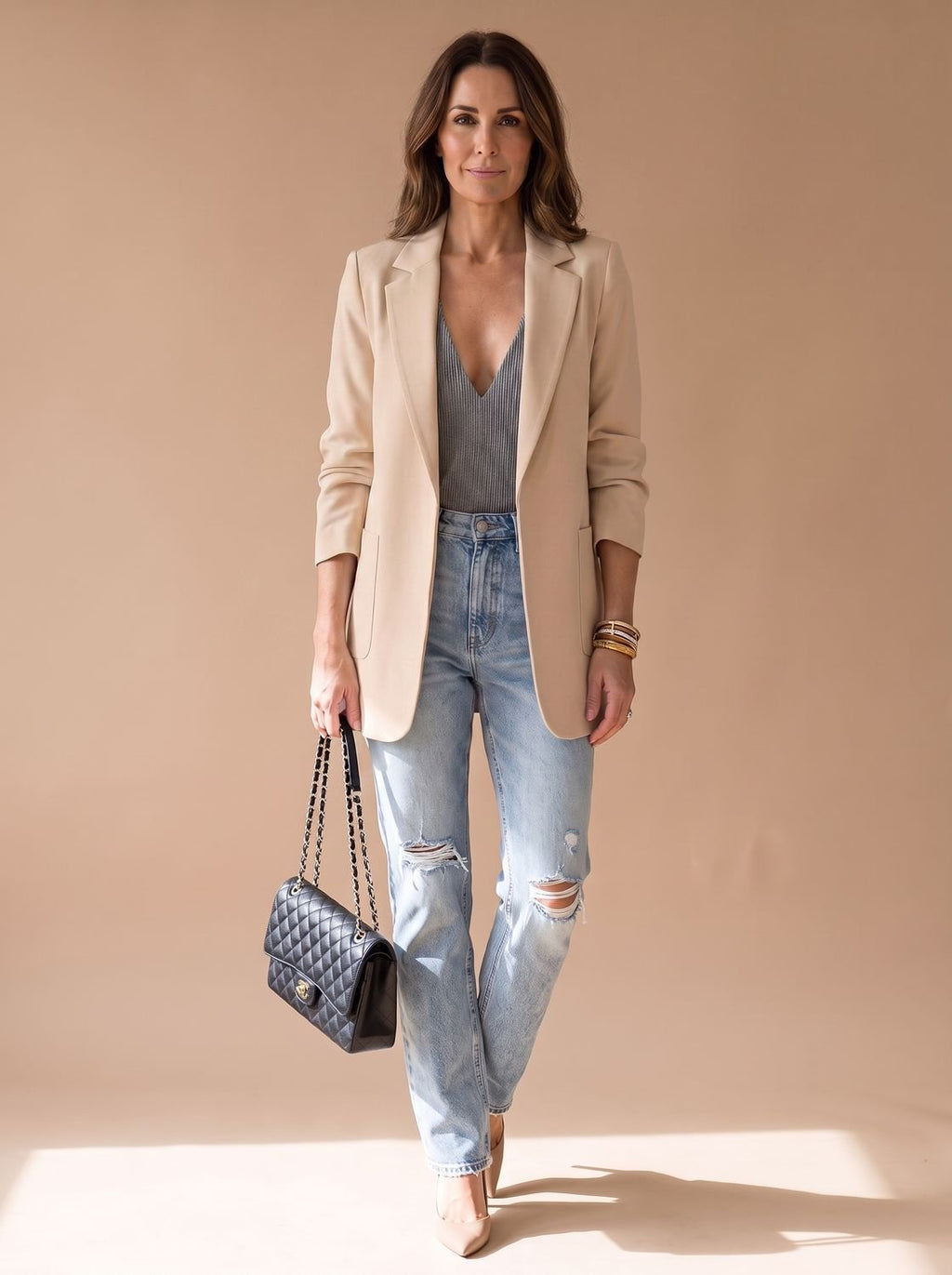 Women's Smart-Casual Longline Edge-to-Edge Blazer