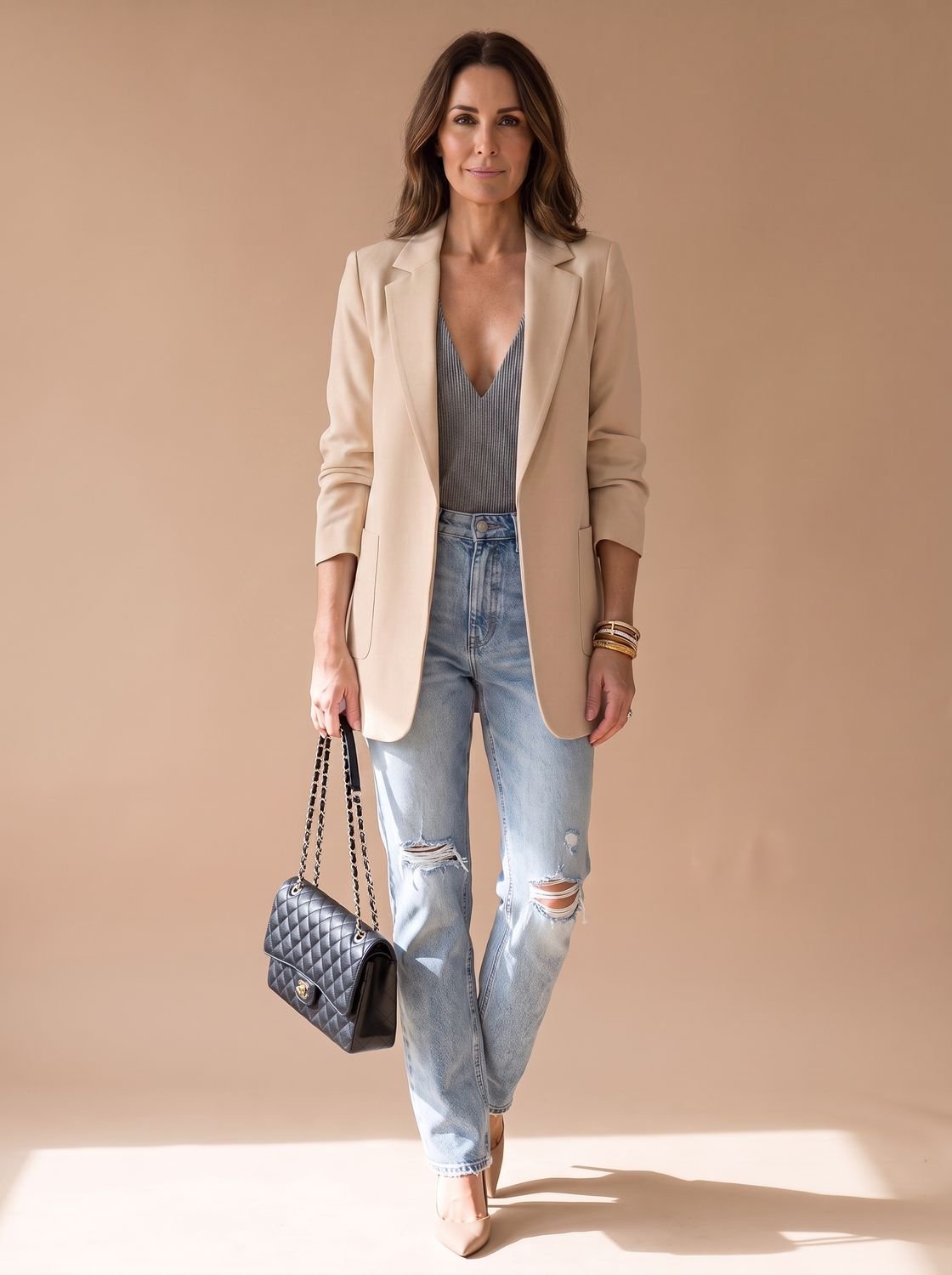 Women's Smart-Casual Longline Edge-to-Edge Blazer