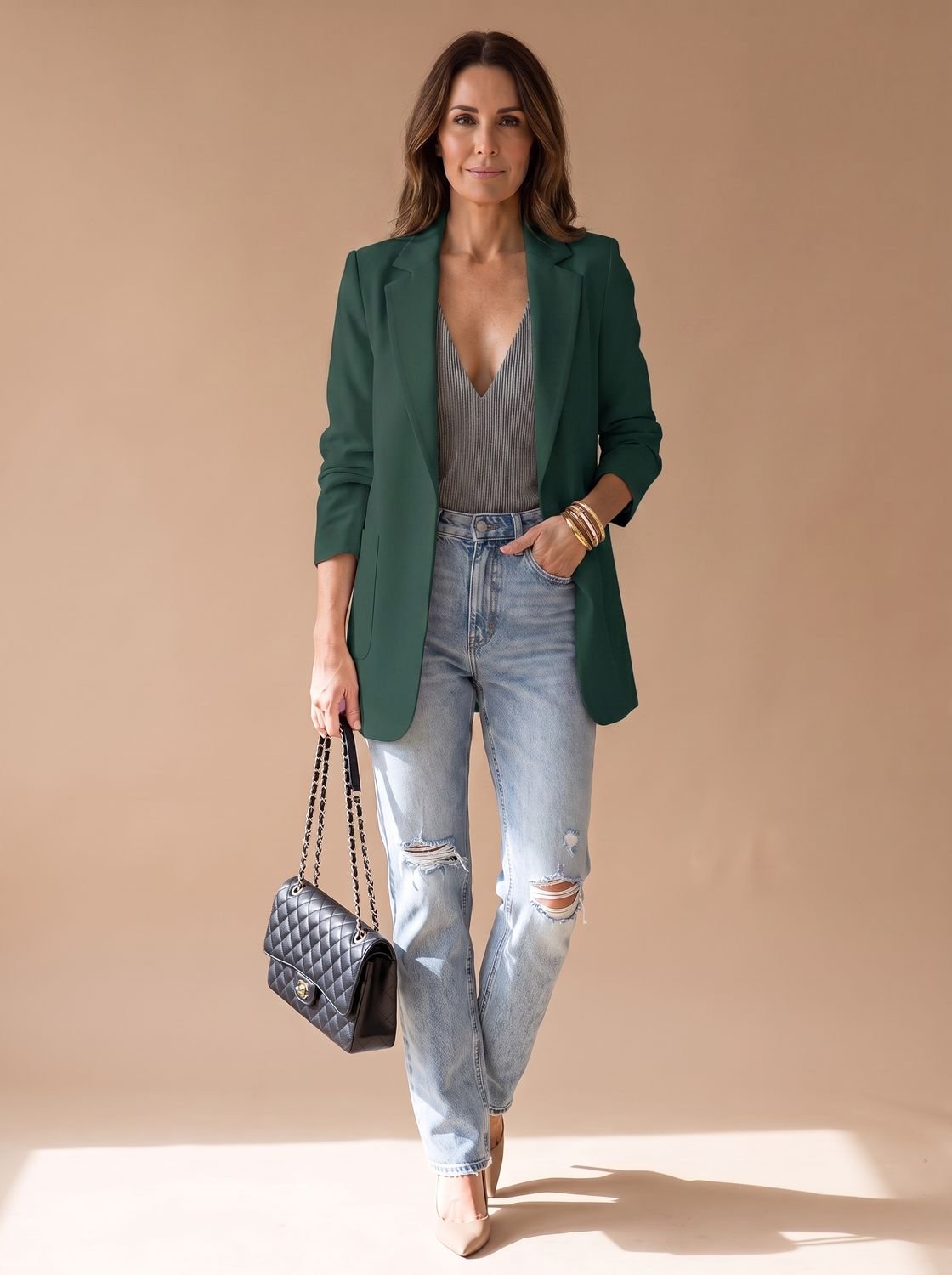 Women's Smart-Casual Longline Edge-to-Edge Blazer