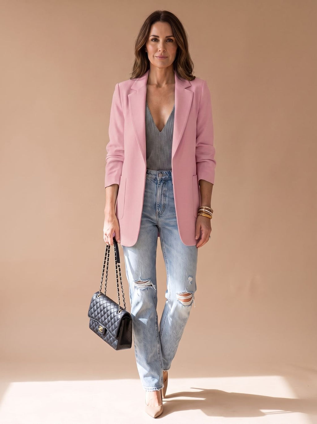 Women's Smart-Casual Longline Edge-to-Edge Blazer