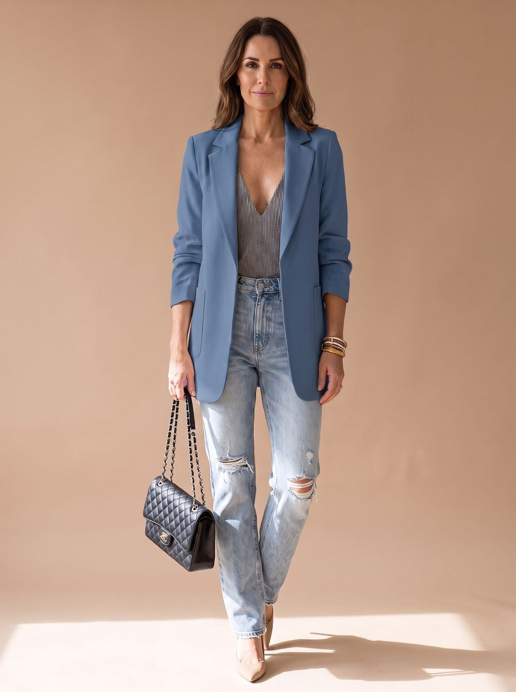 Women's Smart-Casual Longline Edge-to-Edge Blazer