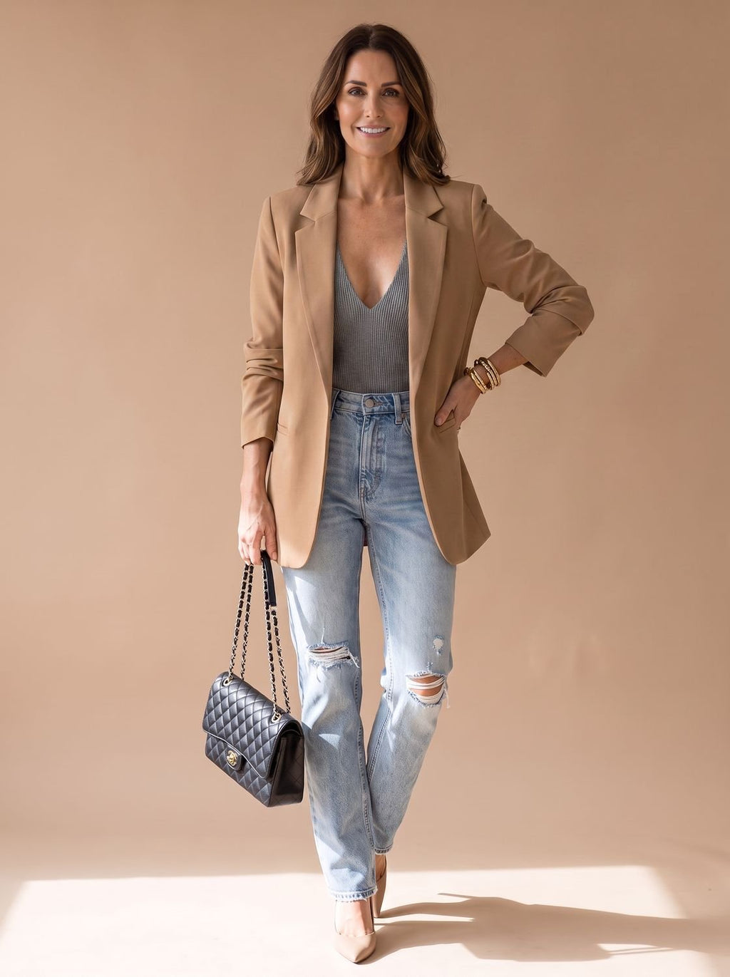 Women's Smart-Casual Longline Edge-to-Edge Blazer