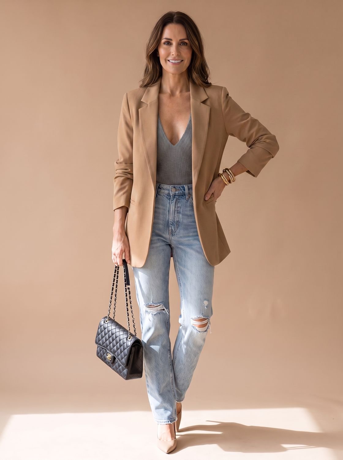 Women's Smart-Casual Longline Edge-to-Edge Blazer