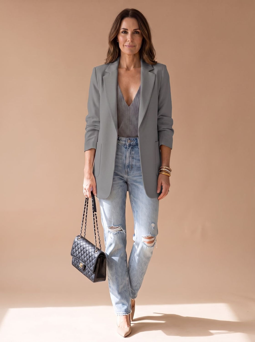 Women's Smart-Casual Longline Edge-to-Edge Blazer