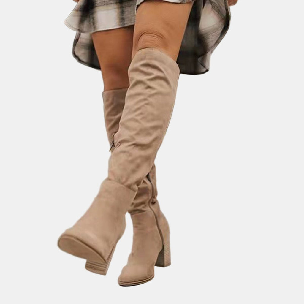 Women's Stretch Over-the-Knee Heeled Boots