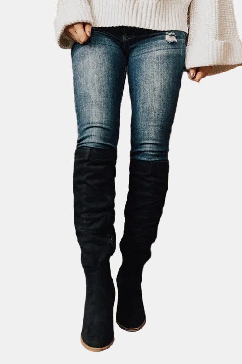 Women's Stretch Over-the-Knee Heeled Boots