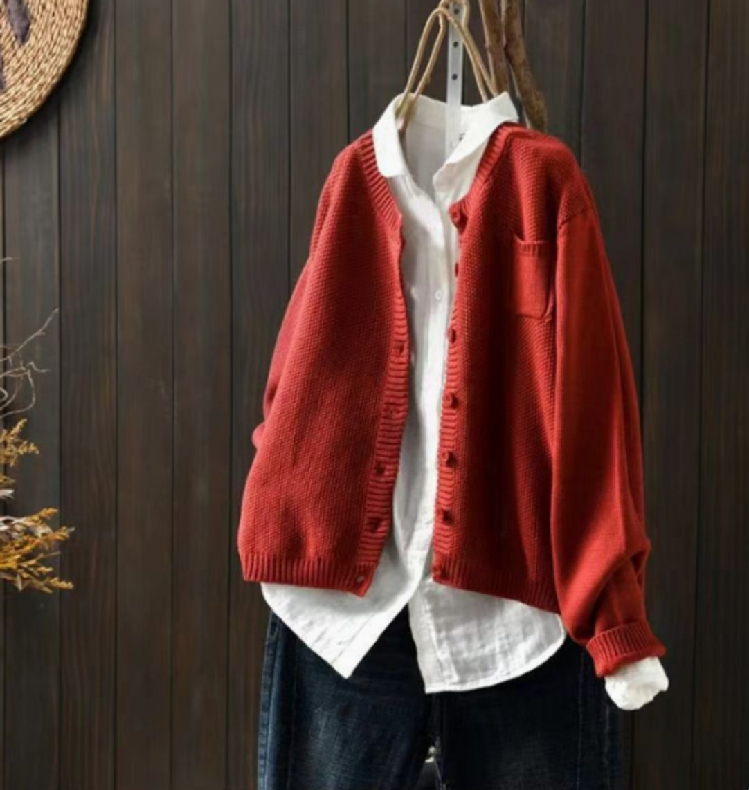 Women's Oversized Knit Button-Through Cardigan