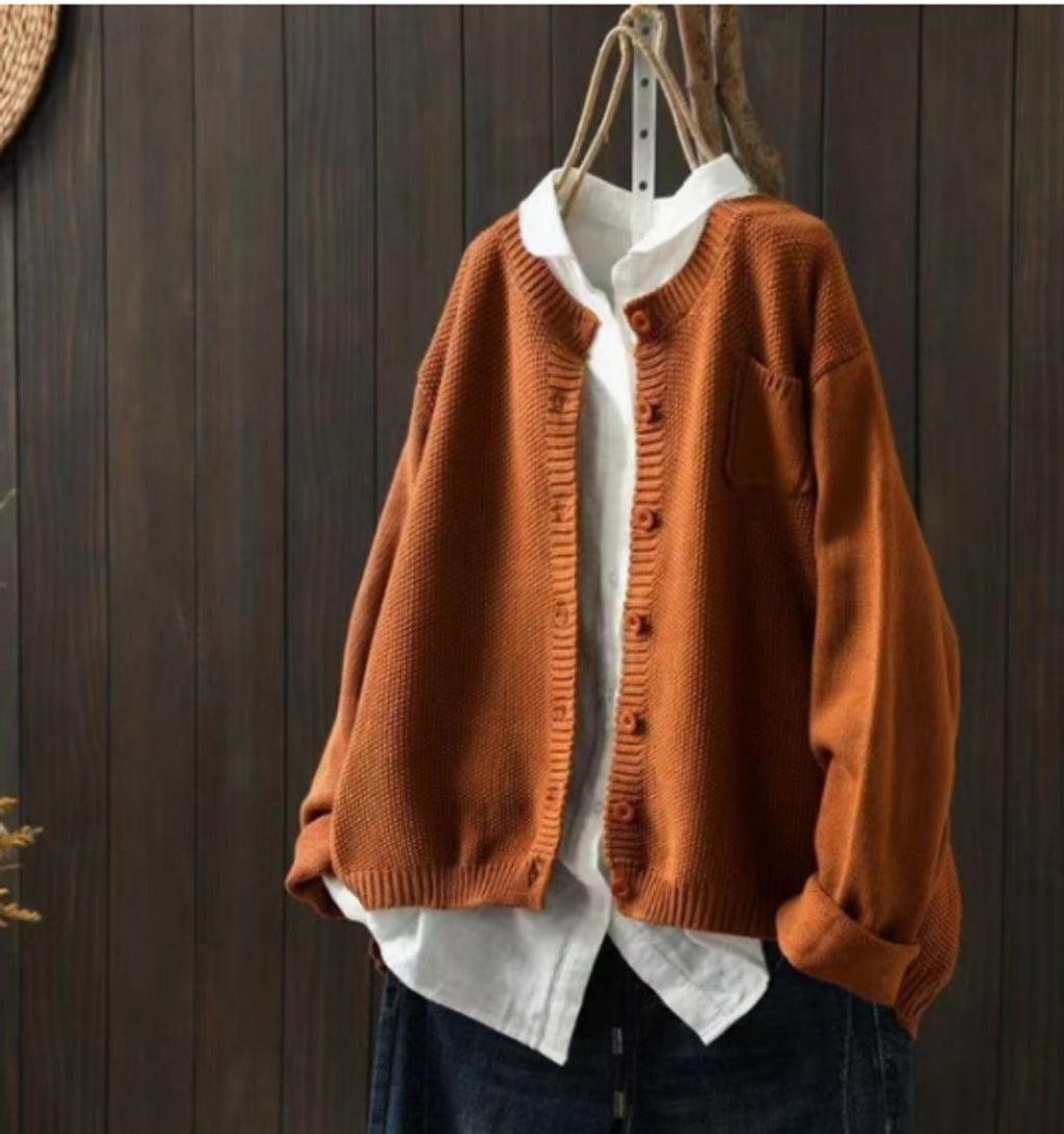 Women's Oversized Knit Button-Through Cardigan