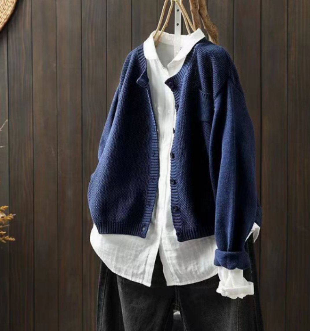 Women's Oversized Knit Button-Through Cardigan