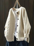 Women's Oversized Cable Button-Through Cardigan
