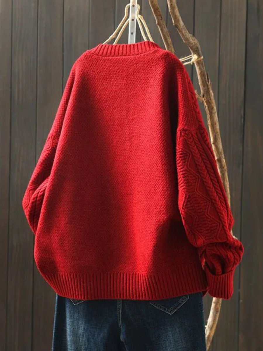 Women's Oversized Cable Button-Through Cardigan