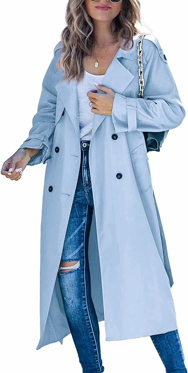 Women's Oversized Longline Belted Trench