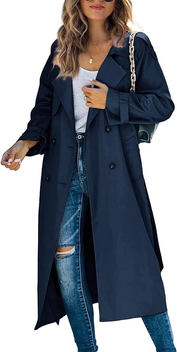 Women's Oversized Longline Belted Trench