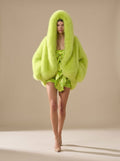 Women's Faux Fur Oversized Hooded Winter Topcoat