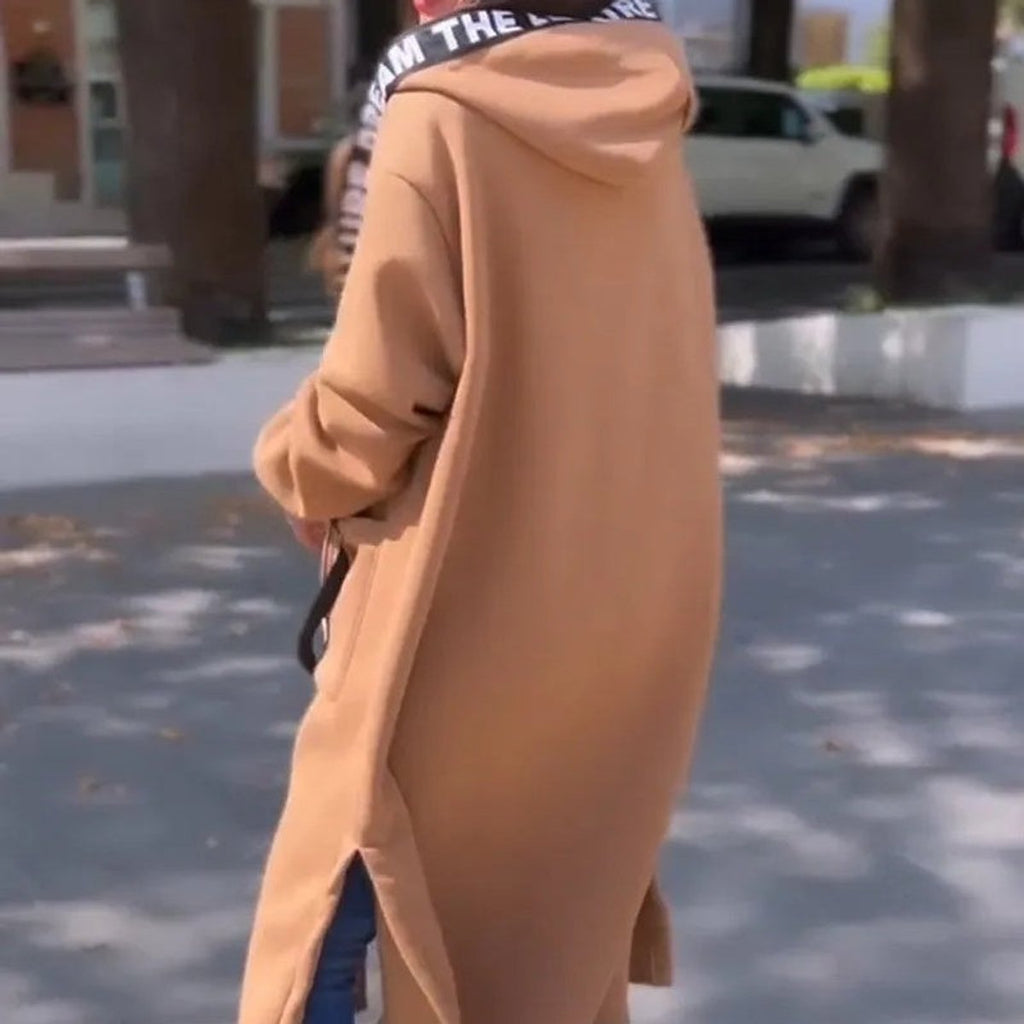 Women's Zip-Up Oversized Hooded Longline Coat