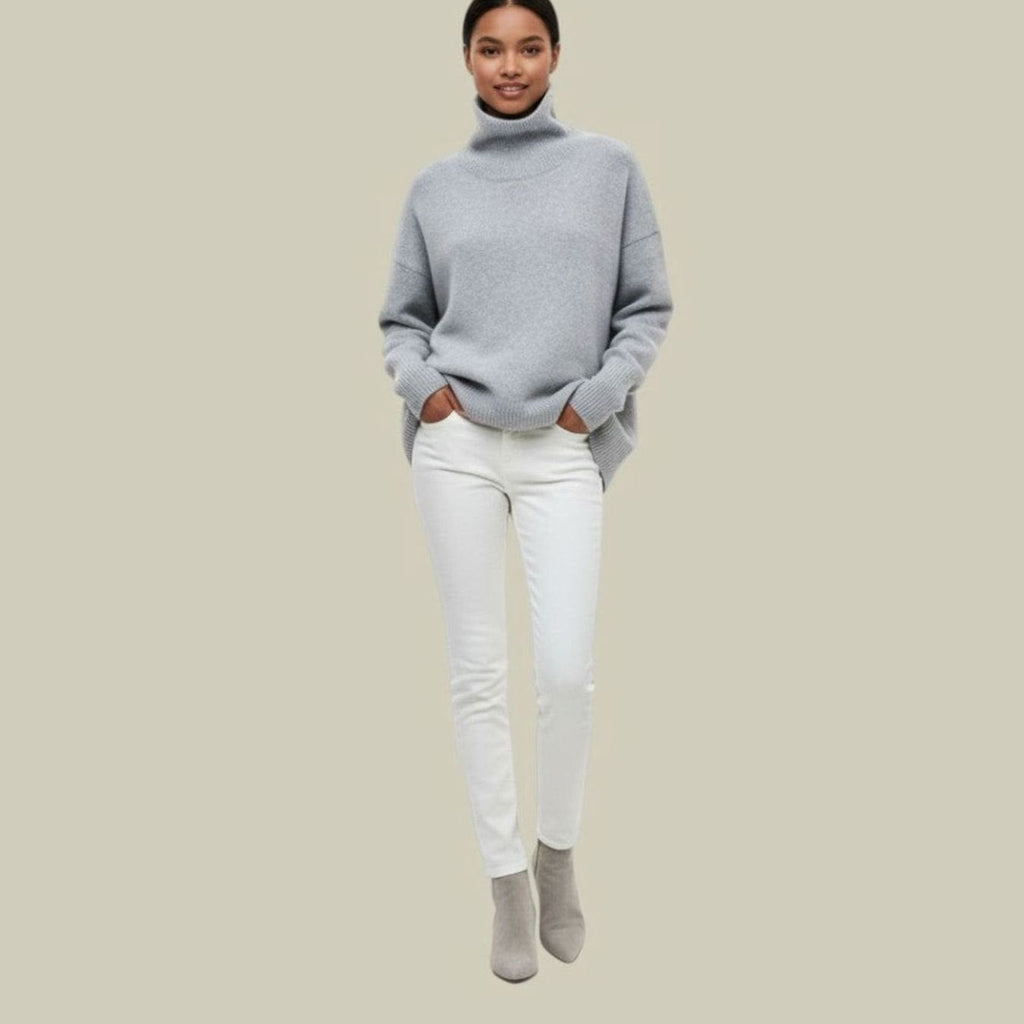 Women's Oversized Cosy Knit Polo Neck Jumper