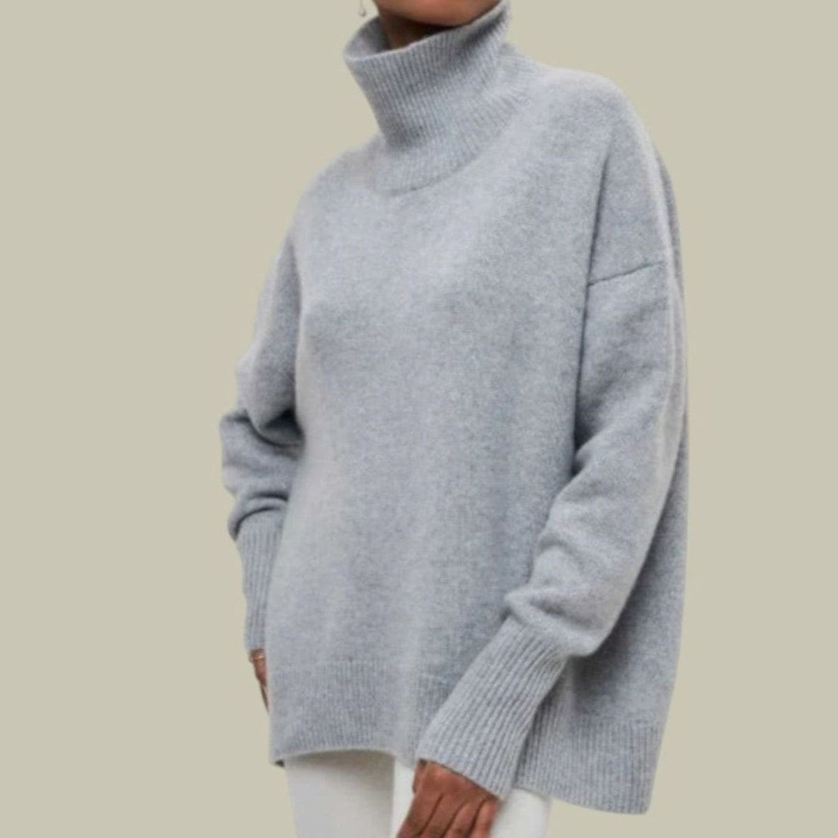Women's Oversized Cosy Knit Polo Neck Jumper