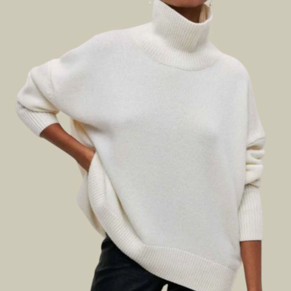 Women's Oversized Cosy Knit Polo Neck Jumper