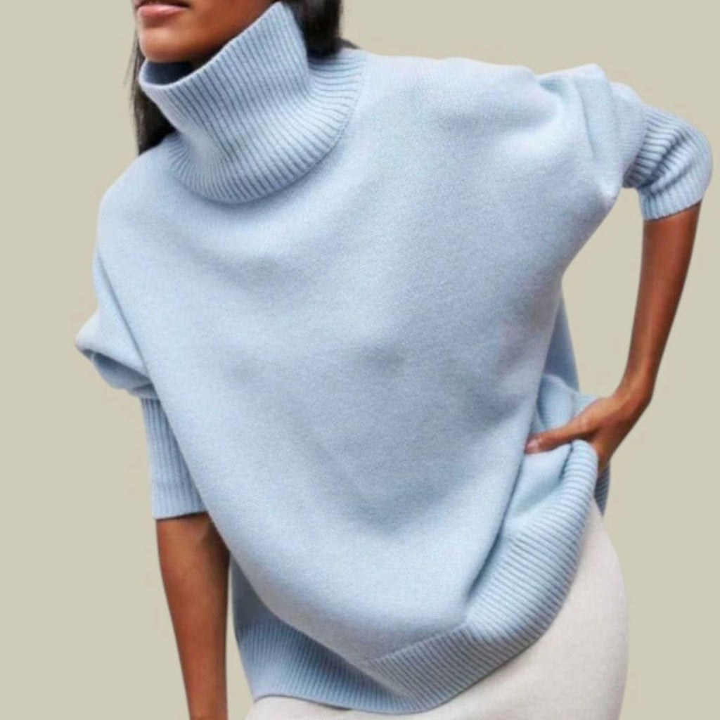 Women's Oversized Cosy Knit Polo Neck Jumper
