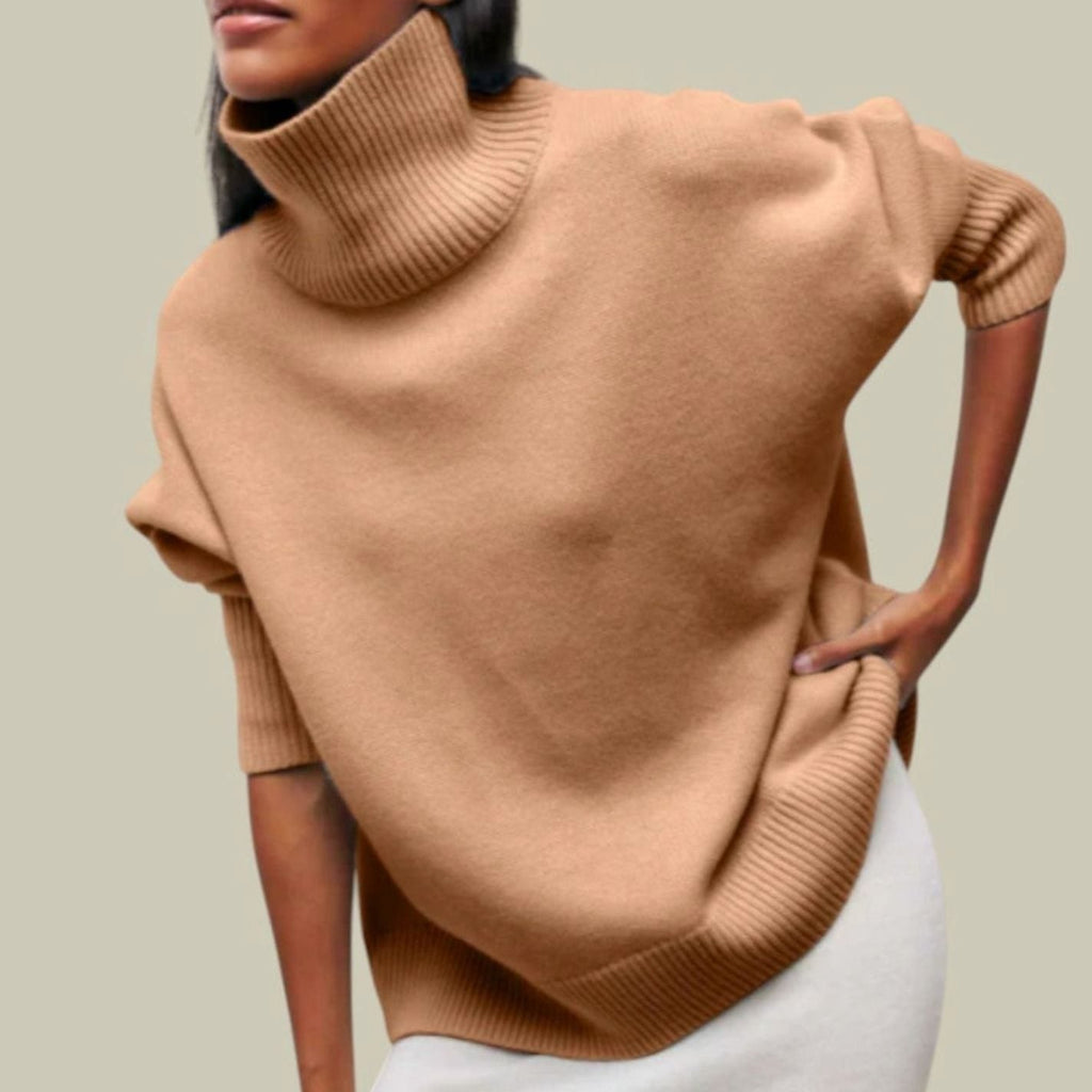 Women's Oversized Cosy Knit Polo Neck Jumper