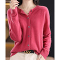 Women's Oversized Merino Button-Through Cardigan