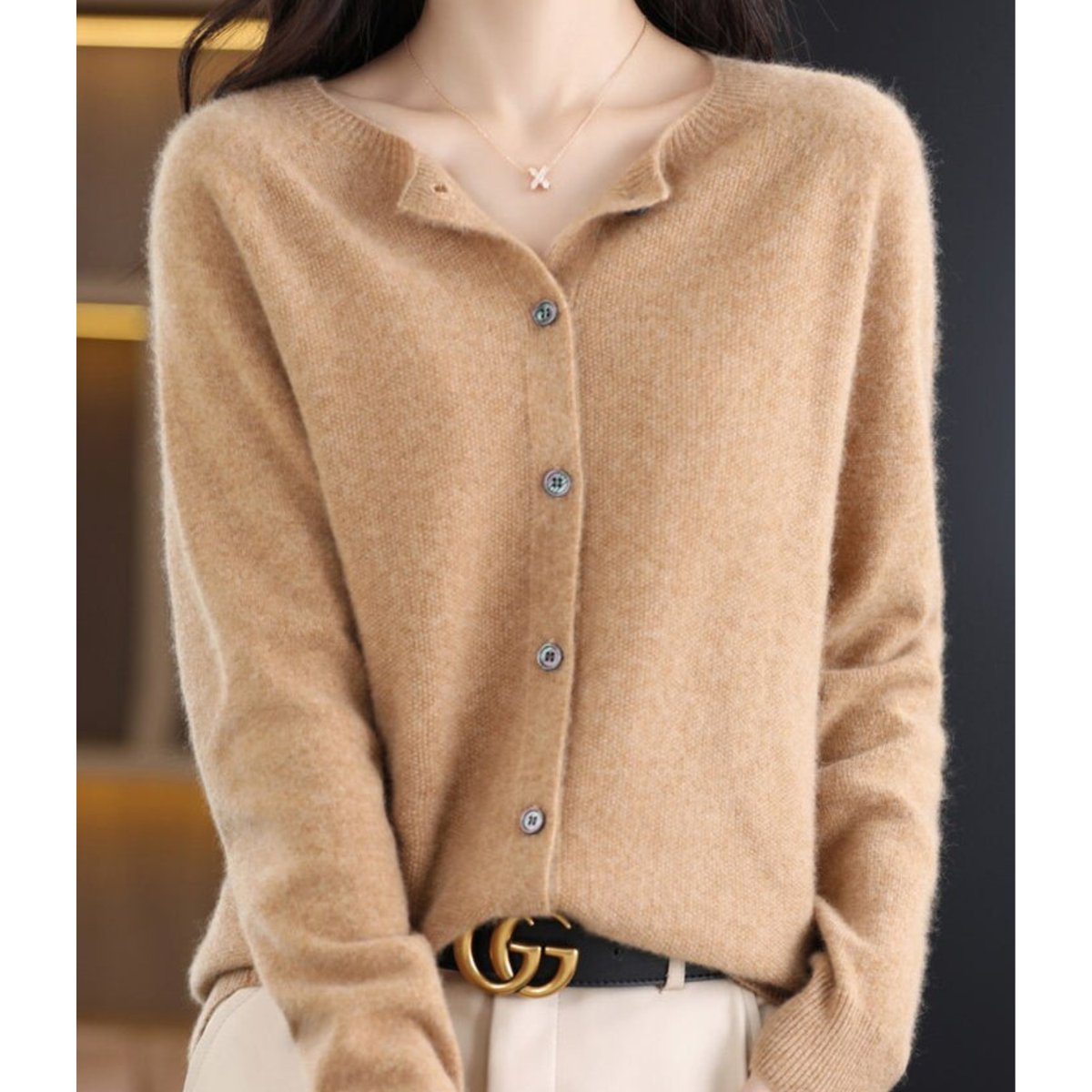 Women's Oversized Merino Button-Through Cardigan